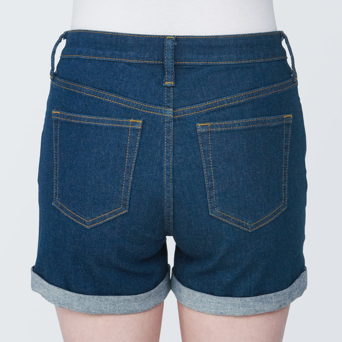 Muji Super Stretchy Denim Kurze Hose Damen Blau | ON7A2Y57V