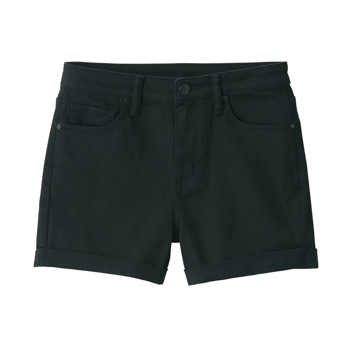 Muji Super Stretchy Denim Kurze Hose Damen Schwarz | YS4R0V44C