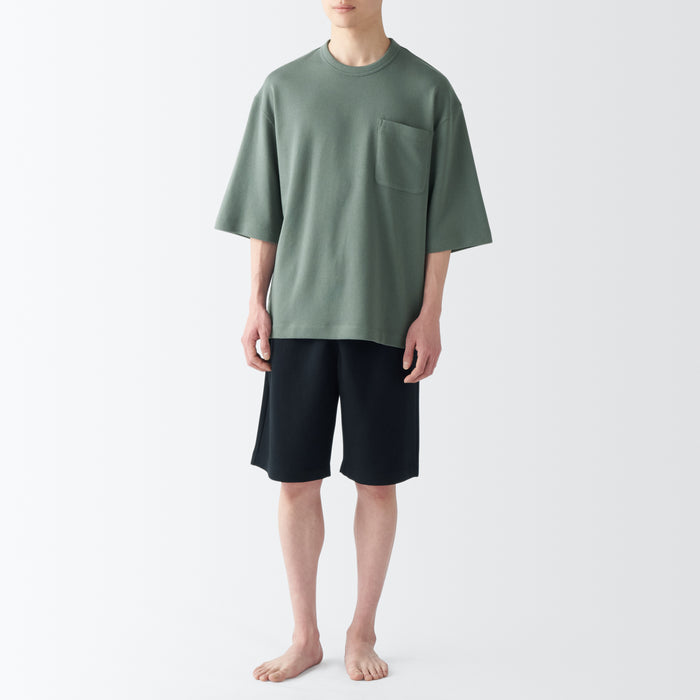 Muji Sweatshirt Short Sleeve Loungewear Pyjama Herren Grün | IY3L0D71L
