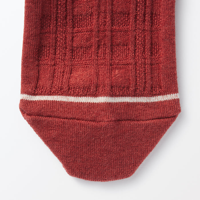 Muji Warm Pile Cotton Patterned Stitch Socken Damen Rot | ZP8R1C38I
