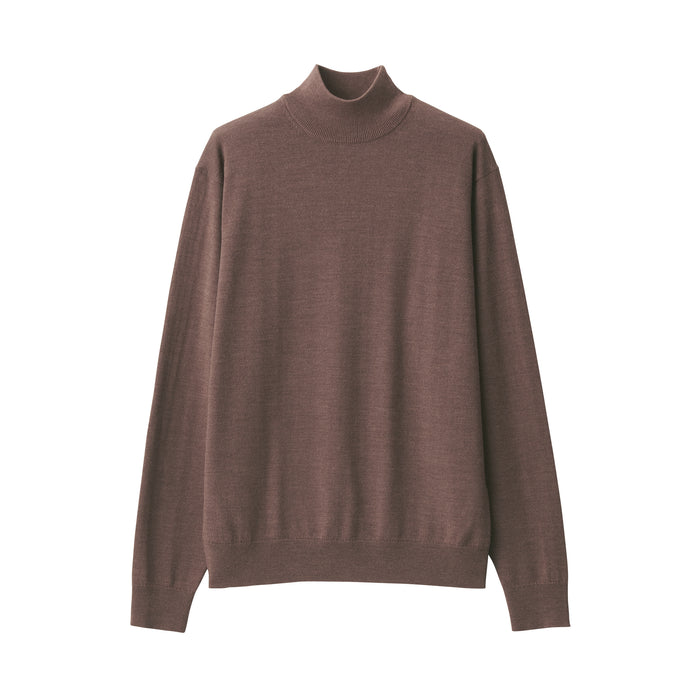 Muji Washable High Gauge High Neck Pullover Herren Rot | KK9T8R45K