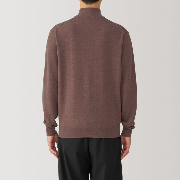 Muji Washable High Gauge High Neck Pullover Herren Rot | KK9T8R45K