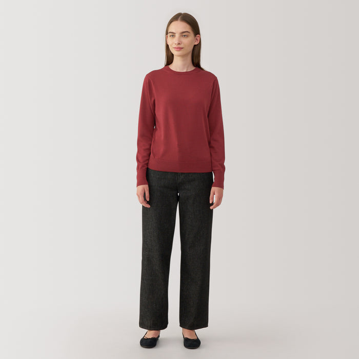 Muji Washable High Gauge Wool Crew Neck Pullover Damen Braun | NT0S0C70H
