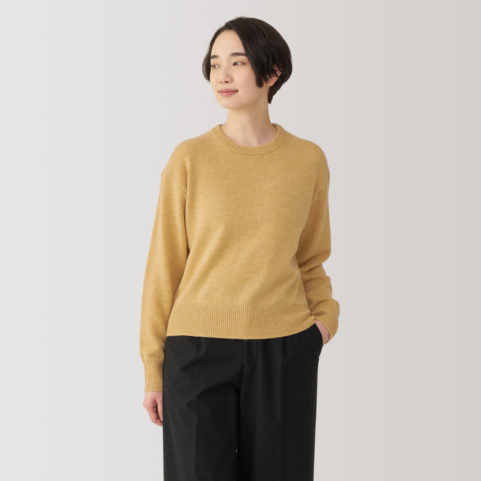 Muji Washable Mid-Gauge Crew Neck Pullover Damen Braun | AF0V2B02A