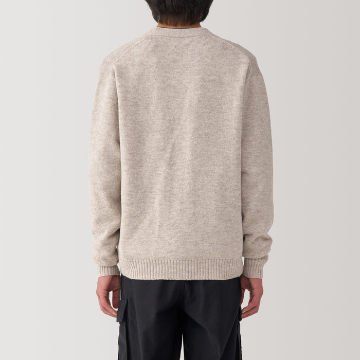 Muji Washable Mid-Gauge V Neck Strickjacke Herren Beige | MY5O3R49J
