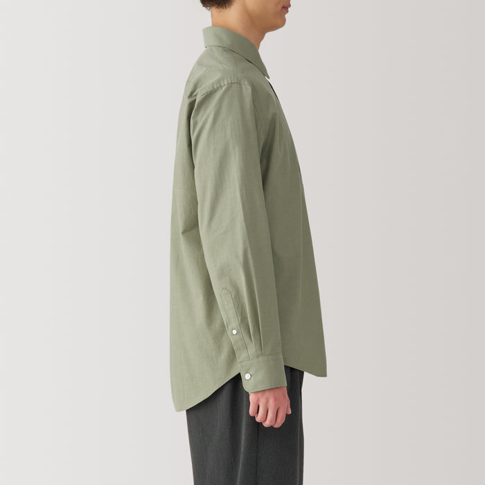 Muji Washed Broadcloth Long Sleeve Hemd Herren Grün | AQ8G1K49Y