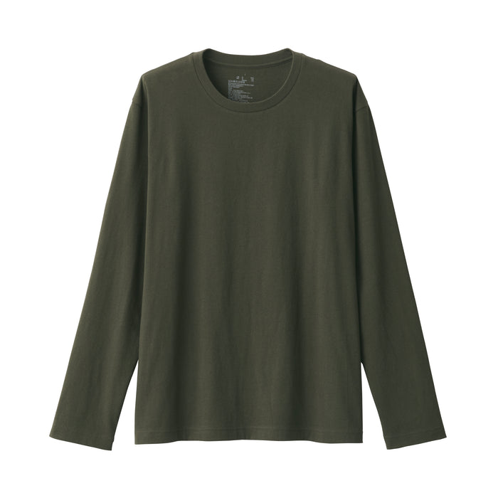 Muji Washed Jersey Crew Neck Long Sleeve T-shirts Herren Grün | NF4A7A71X