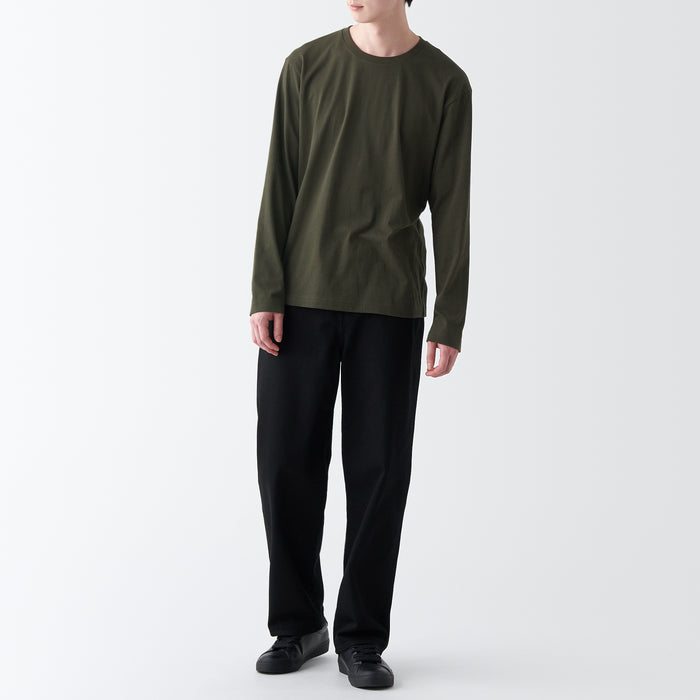 Muji Washed Jersey Crew Neck Long Sleeve T-shirts Herren Grün | NF4A7A71X