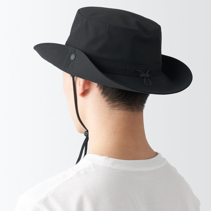 Muji Water Repellent Sealing Taped Safari Hüte Herren Schwarz | VX9T7X78B
