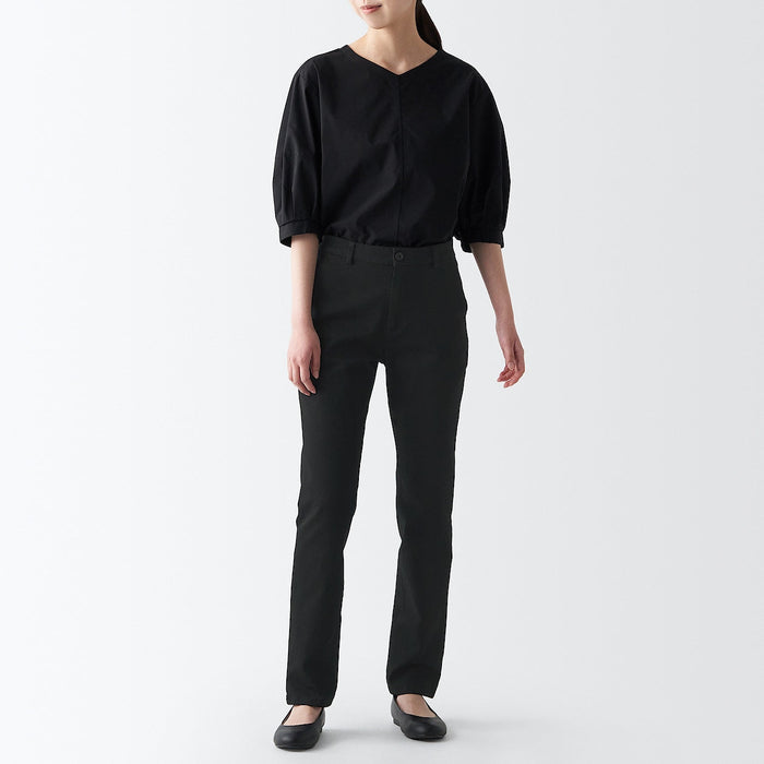 Muji Wo4-Way Stretch Chino Slim Tapered Hose Herren Schwarz | EM0C0K57P