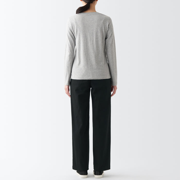 Muji Wo4-Way Stretch Chino Wide Hose Herren Schwarz | BG4A3A79N