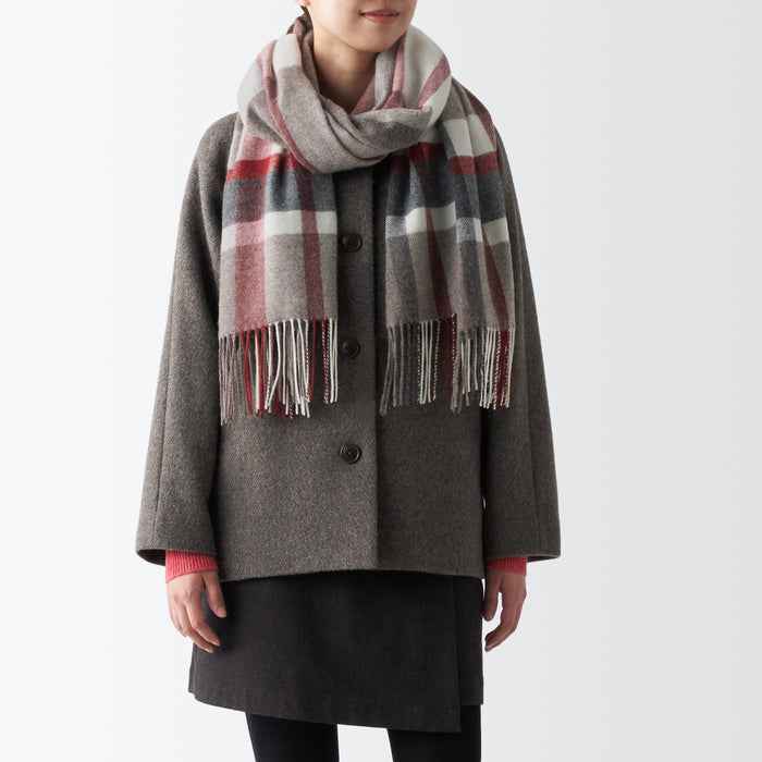 Muji Wool 2-way Large - Patterned Schal Damen Grau | UL5F0Q22U