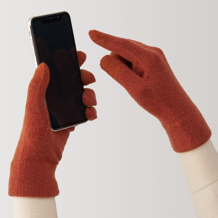 Muji Wool Blend Touchscreen Handschuhe Herren Rot | TM8T2H55Q