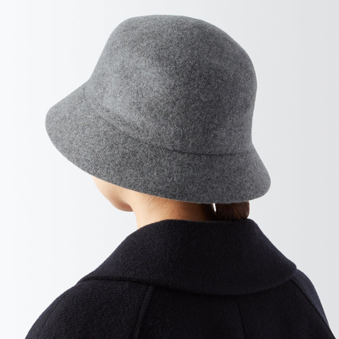 Muji Wool Eimer Hüte Damen Grau | EE4P8T41S