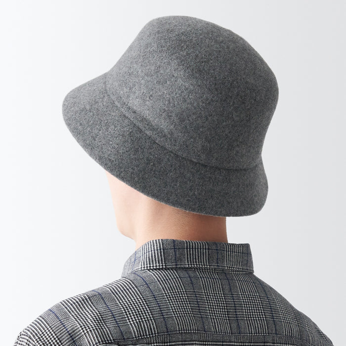 Muji Wool Eimer Hüte Damen Grau | EE4P8T41S